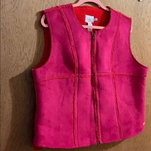 Calvin Klein Pink Suede Vest Size XL
